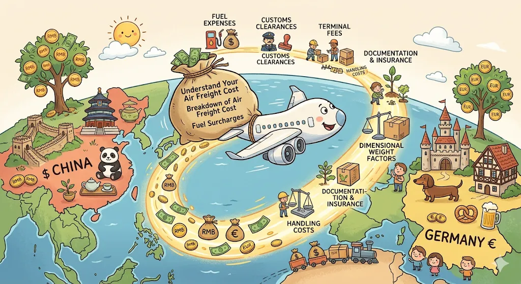 中国到德国空运成本