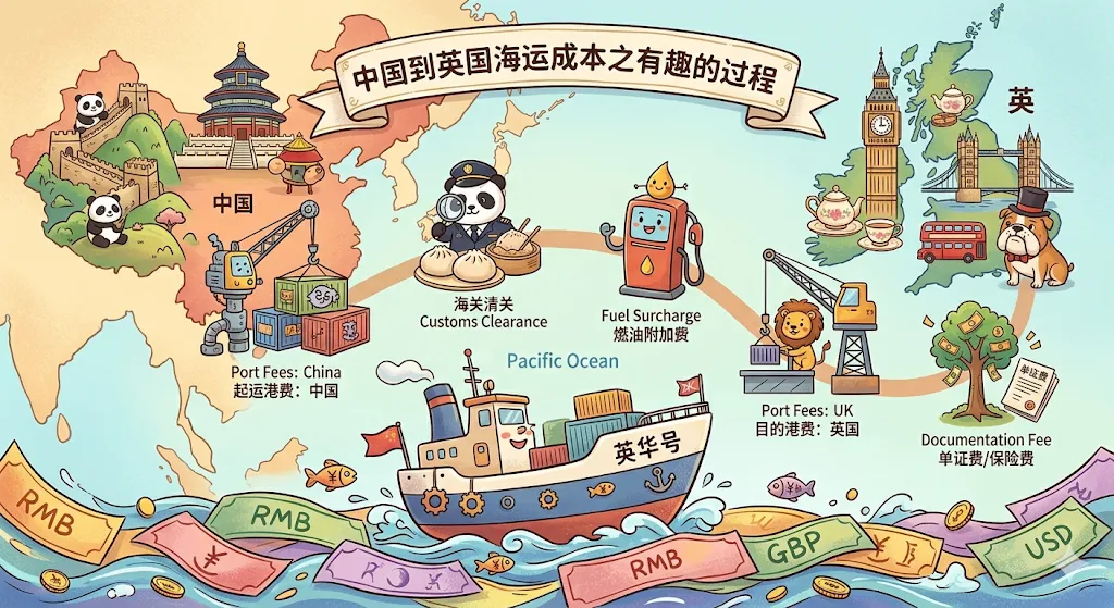 中国到英国海运成本