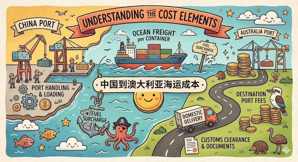 中国到澳大利亚海运成本