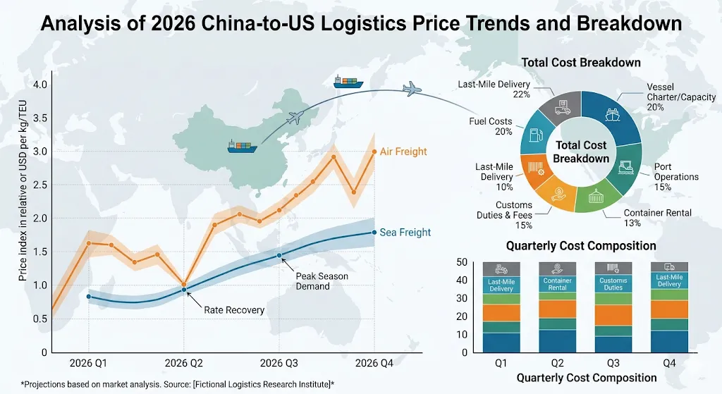 2026中国到美国物流价格趋势与拆解
