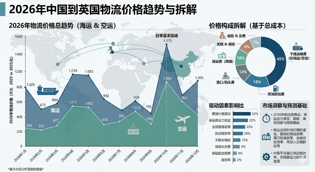 2026中国到英国物流价格趋势与拆解