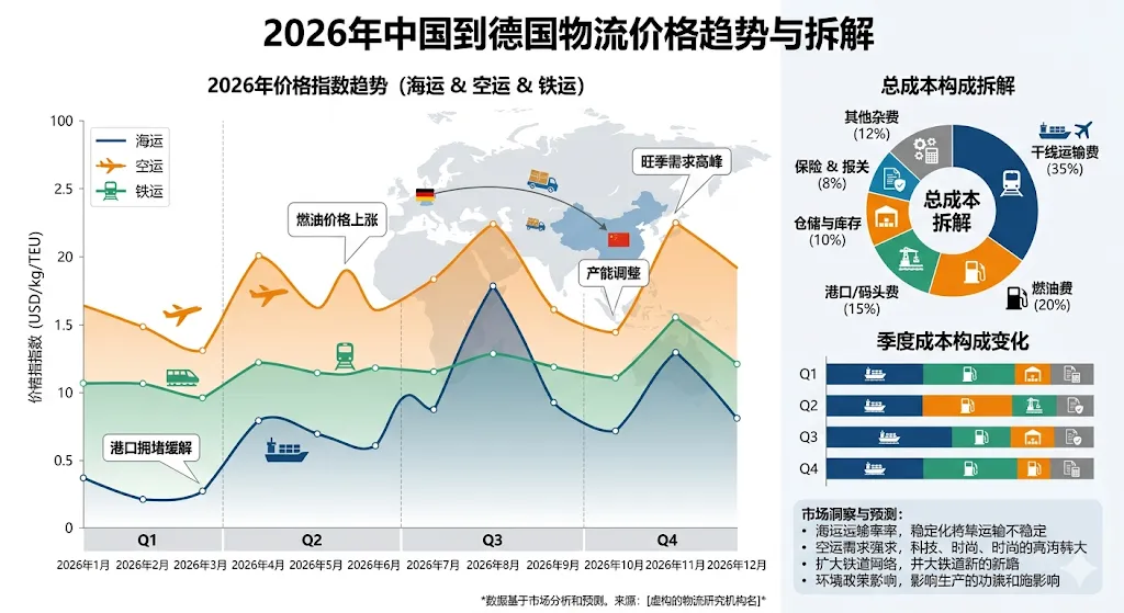 2026中国到德国物流价格趋势与拆解