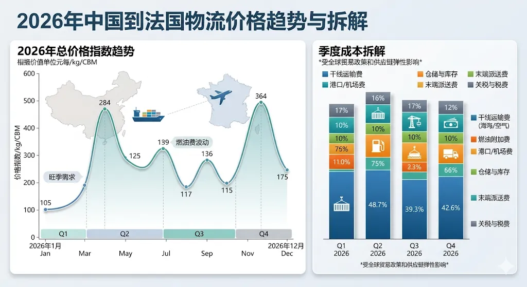 2026中国到法国物流价格趋势与拆解