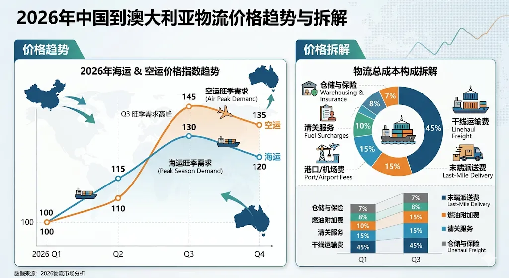 2026中国到澳大利亚物流价格趋势与拆解