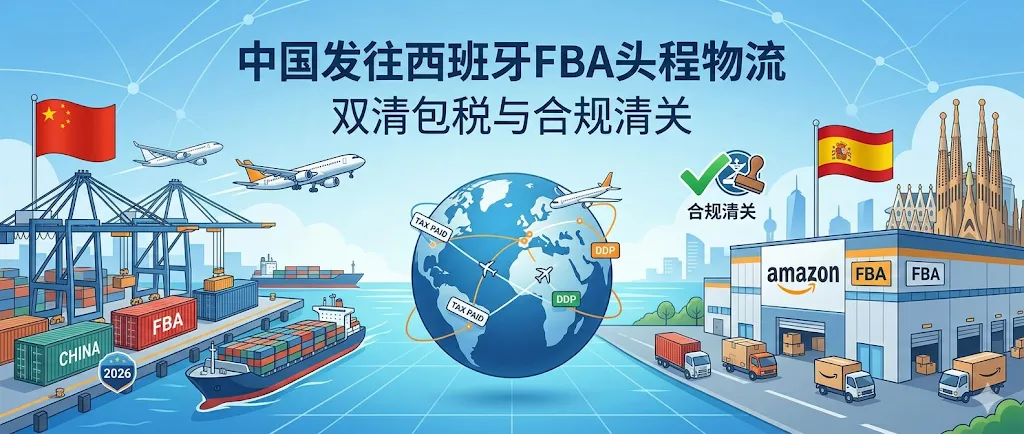 中国发往西班牙FBA头程物流双清包税与合规清关
