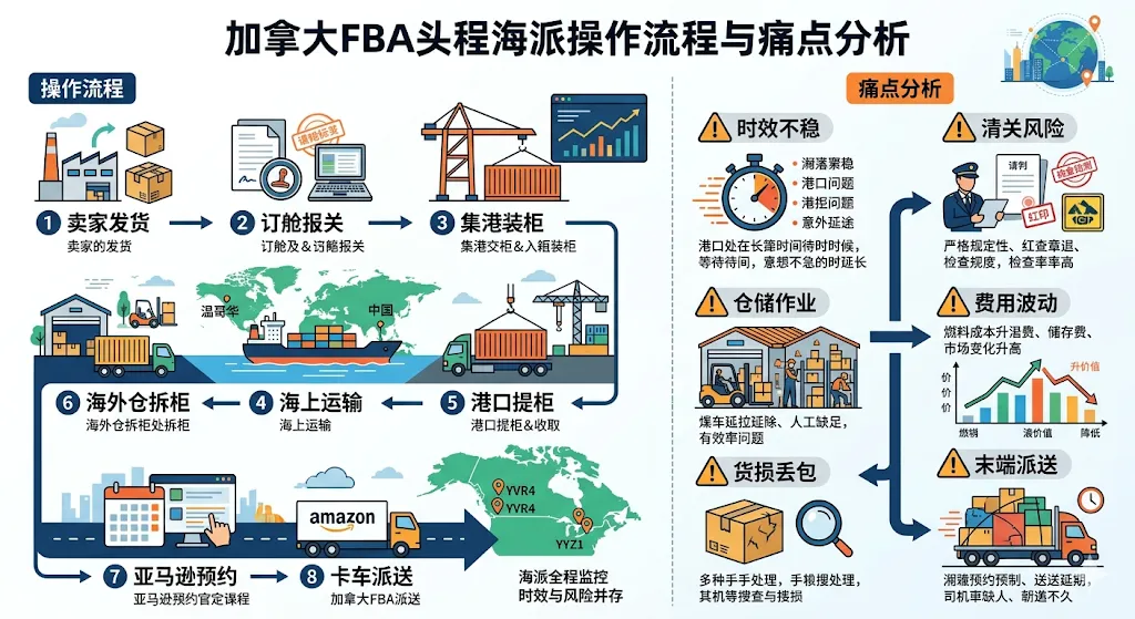 加拿大FBA头程海派操作流程与痛点分析