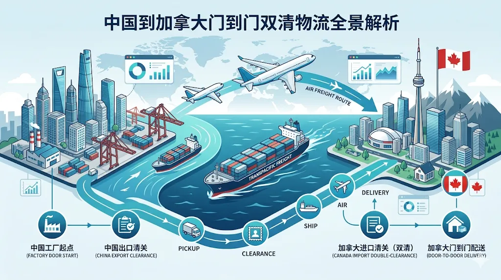 中国到加拿大门到门双清物流全景解析