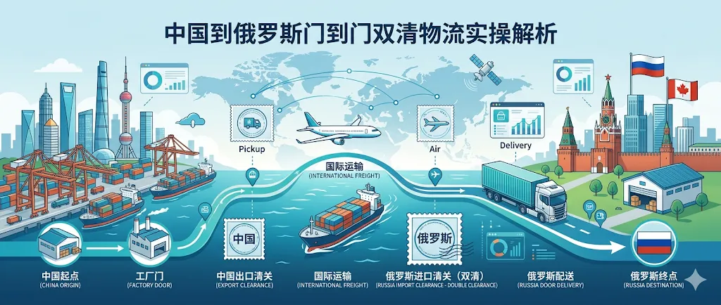 中国到俄罗斯门到门双清物流实操解析