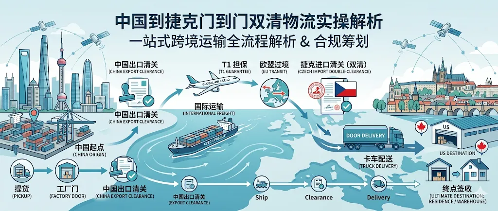 中国到捷克门到门双清物流实操解析