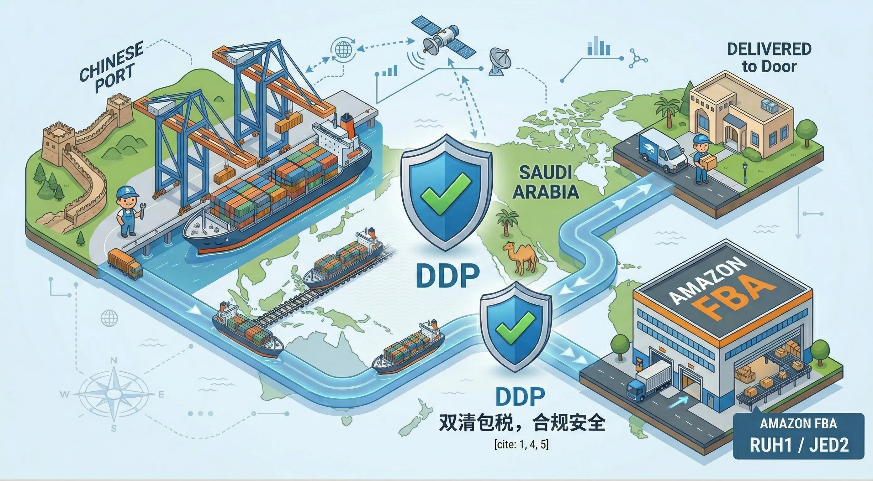 中国到沙特阿拉伯双清包税物流专线