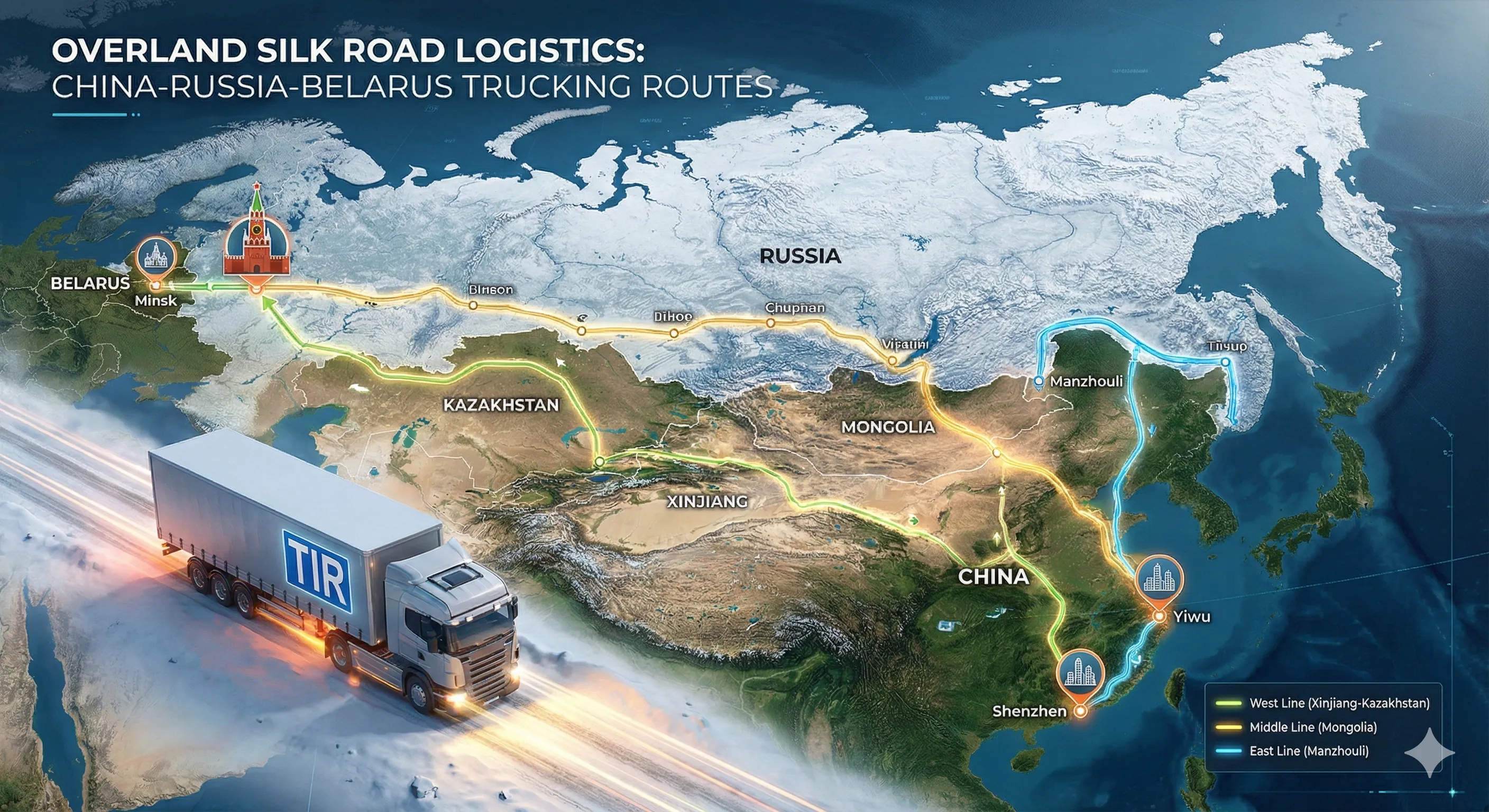 中国到俄罗斯/白俄罗斯卡航专线