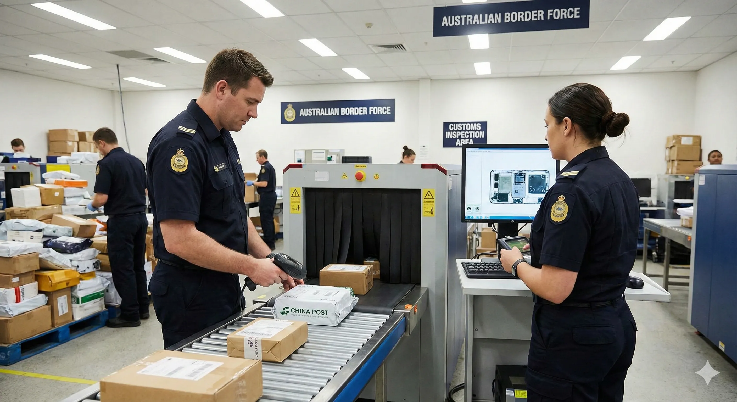 澳洲海关正在扫描检查来自海外的小型电商包裹