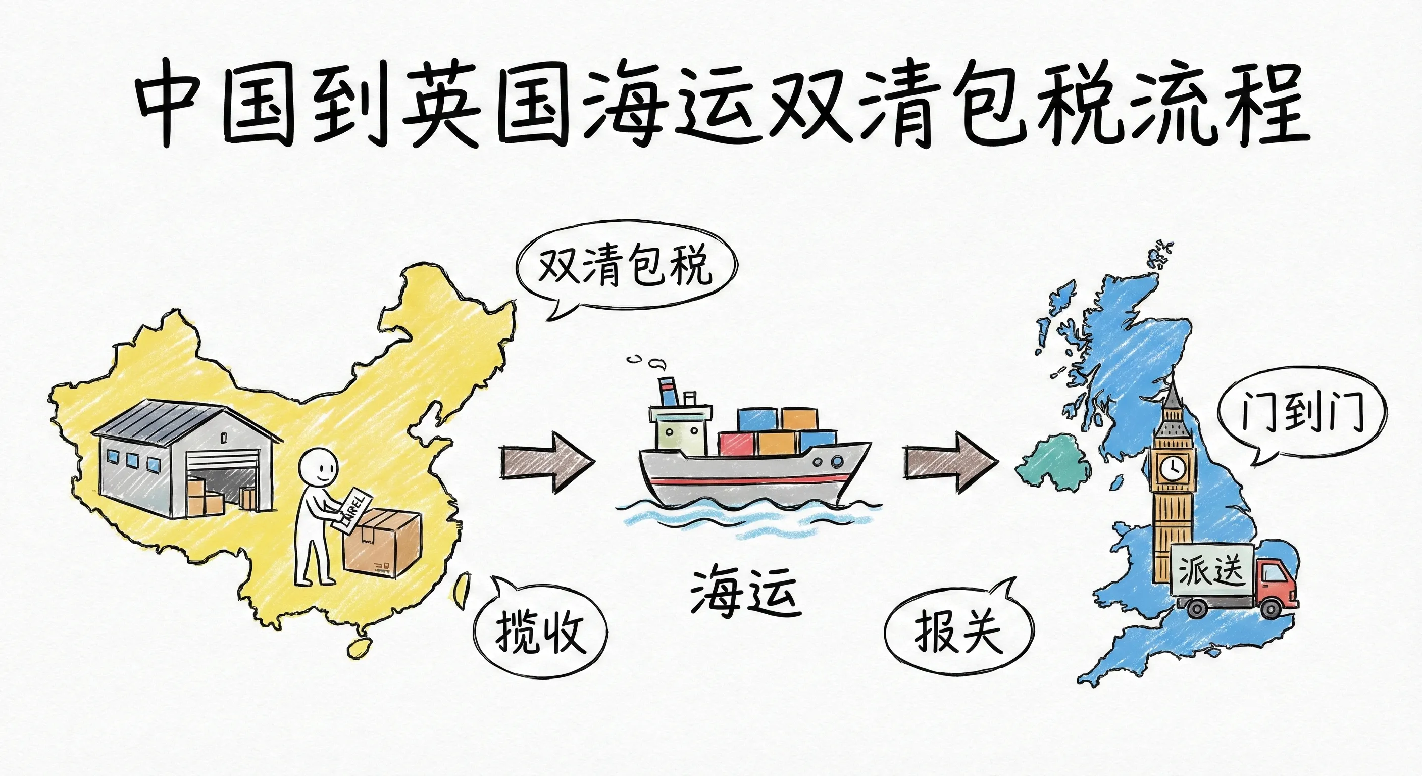 中国到英国海运双清包税流程