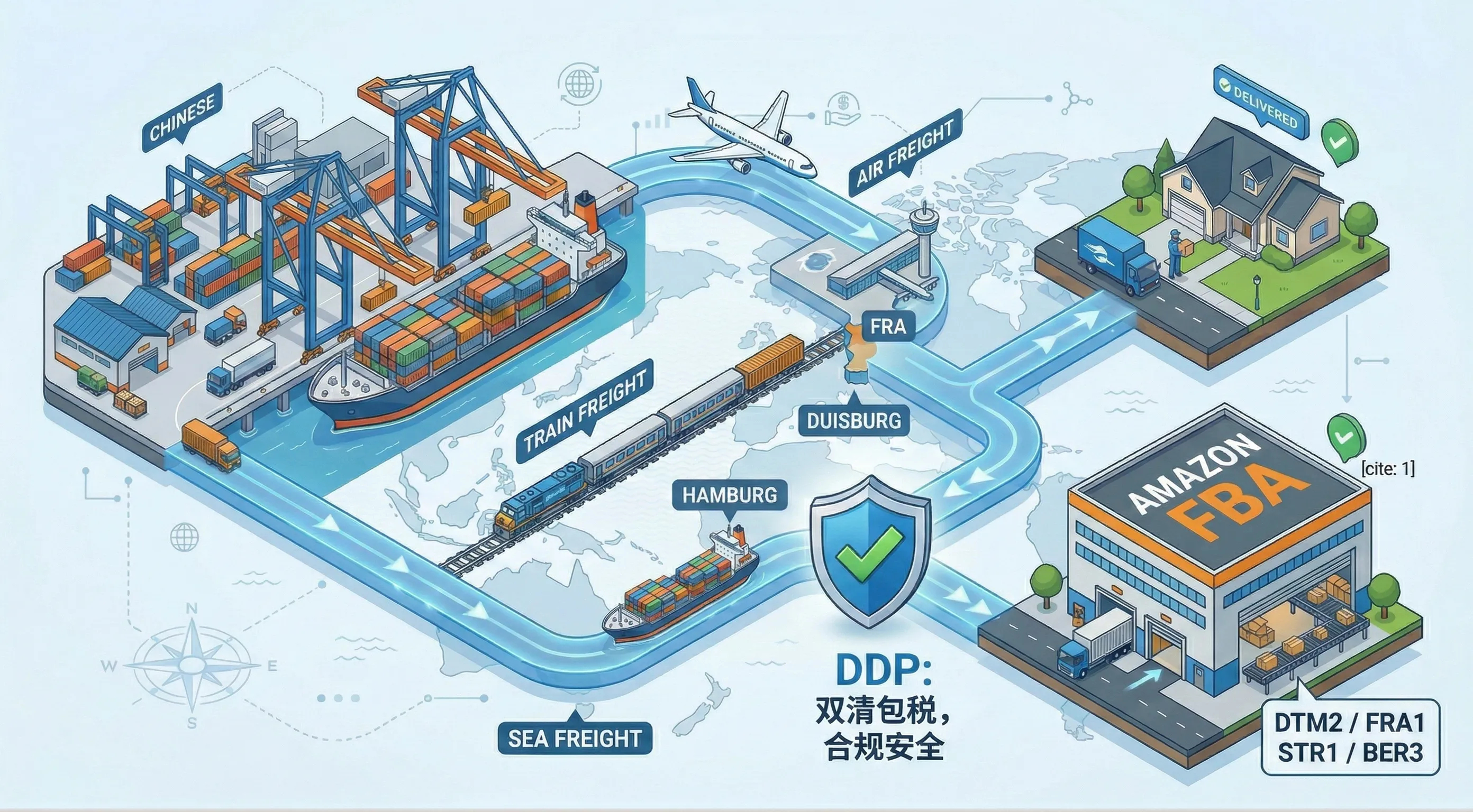 中国到德国FBA头程物流