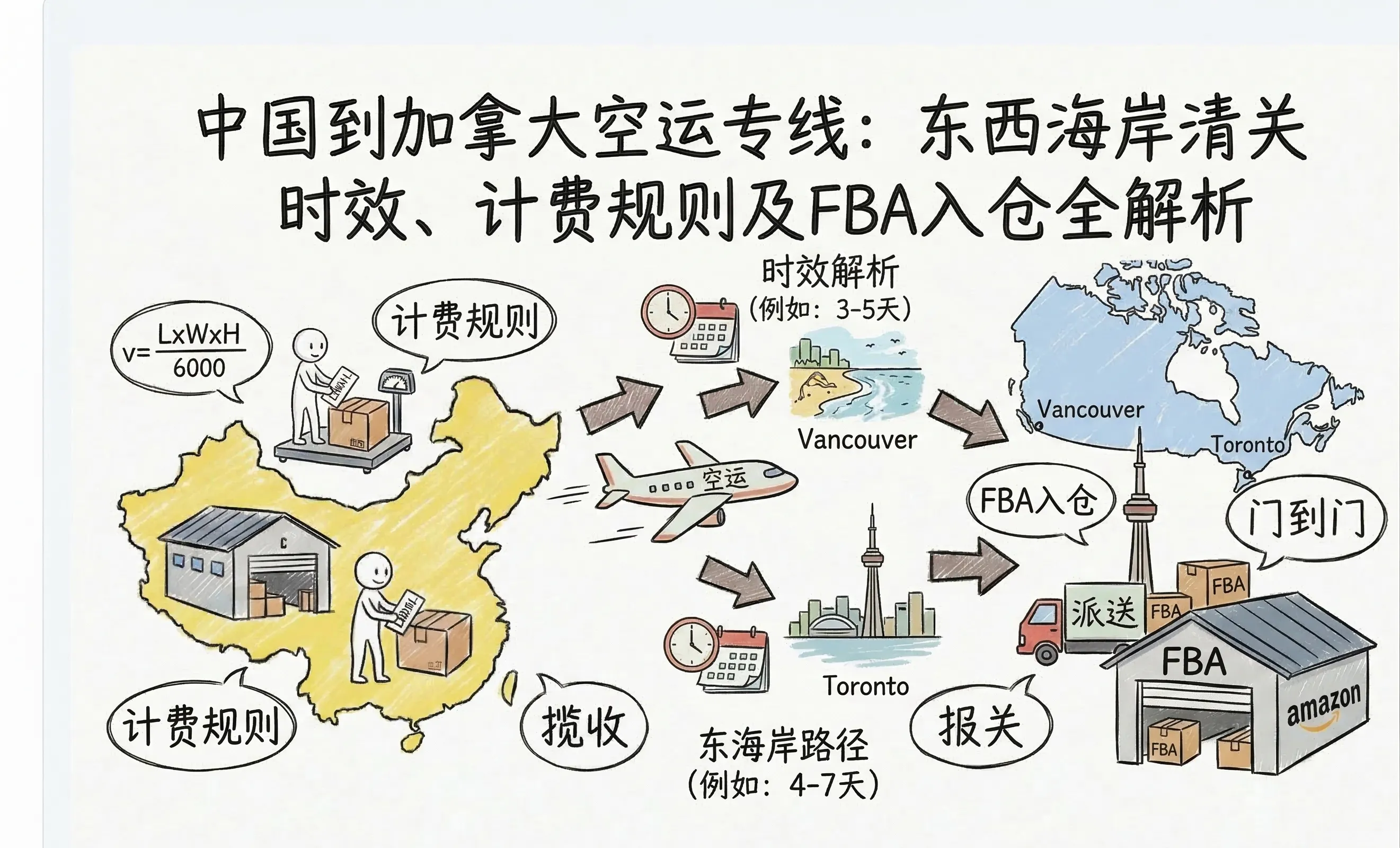 中国到加拿大空运专线全流程