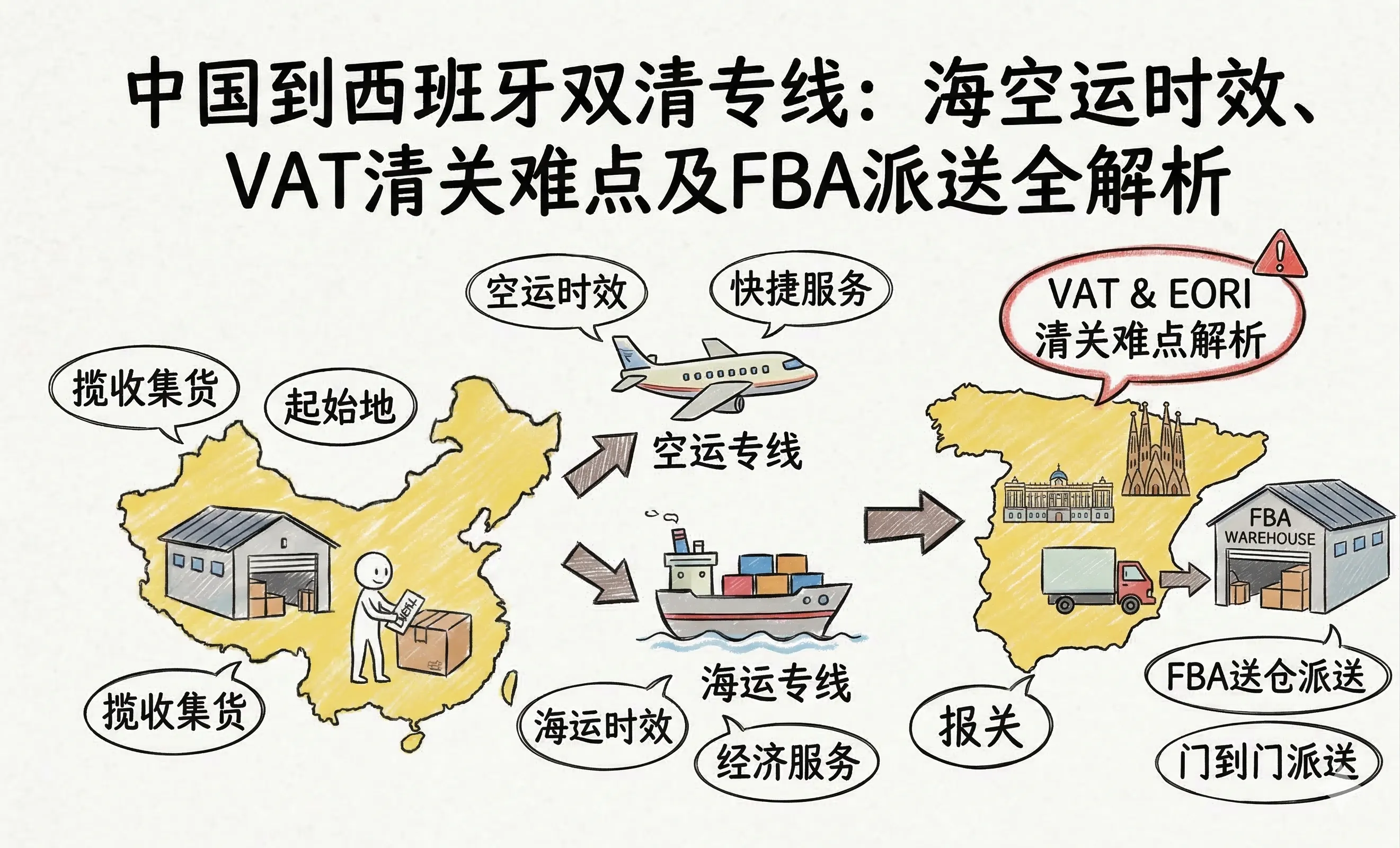 中国到西班牙双清包税专线全流程