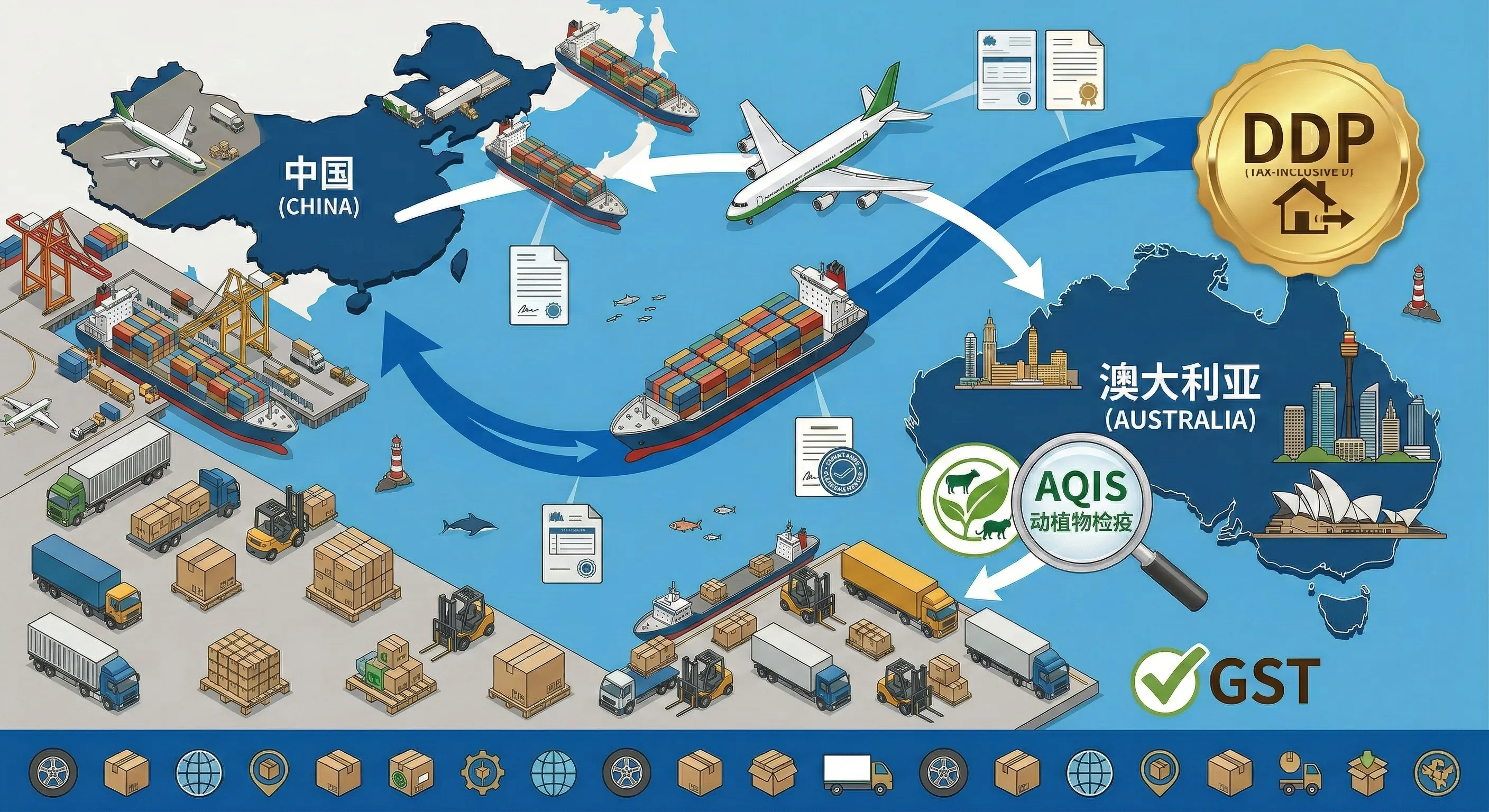 中国到澳大利亚双清包税物流