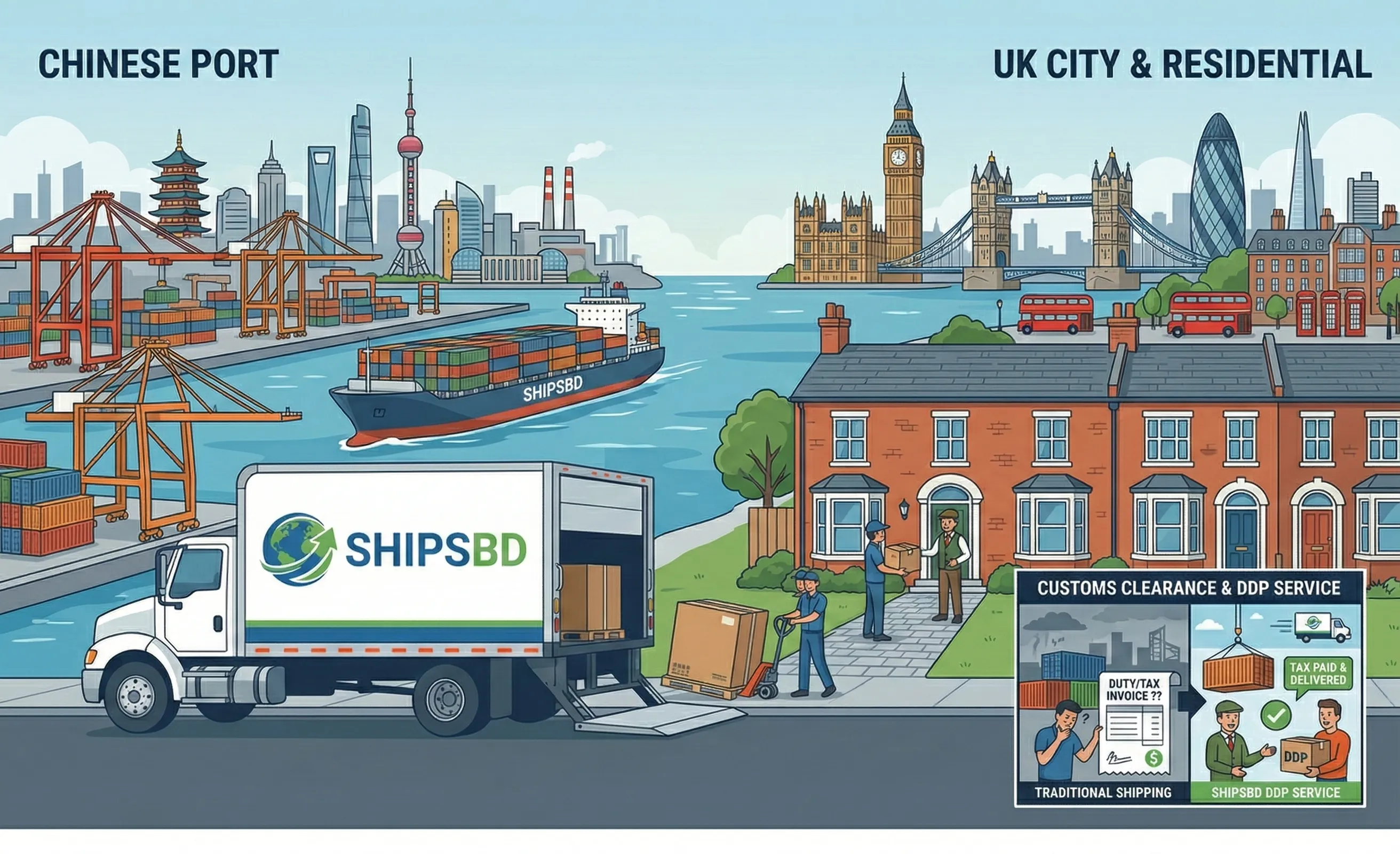 中国到英国双清包税物流专线发货实操