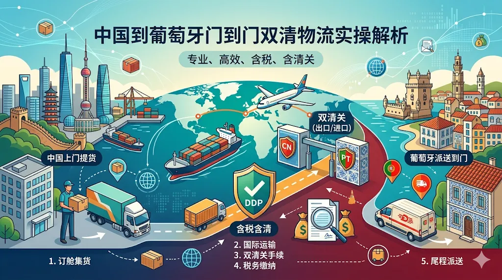 中国到葡萄牙门到门双清物流实操解析