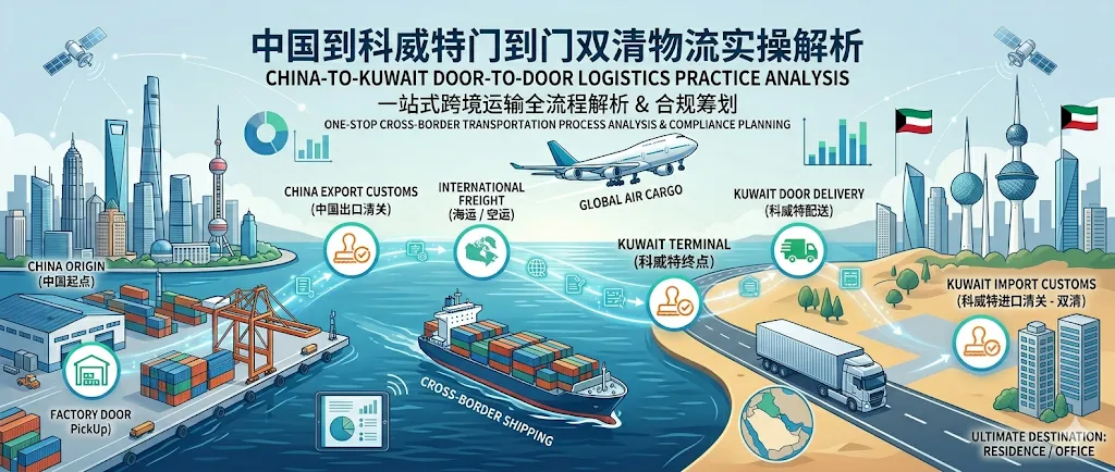 中国到科威特门到门双清物流实操解析