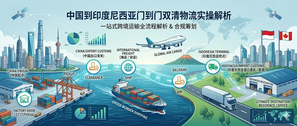 中国到印度尼西亚门到门双清物流实操解析