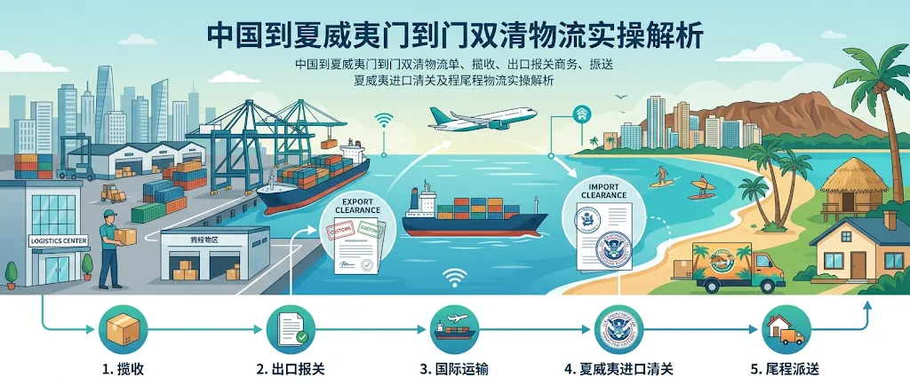 中国到夏威夷门到门双清物流实操解析