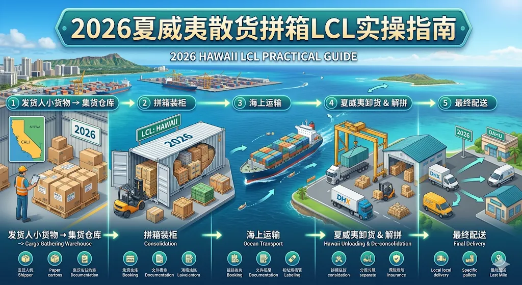 2026夏威夷散货拼箱LCL实操指南