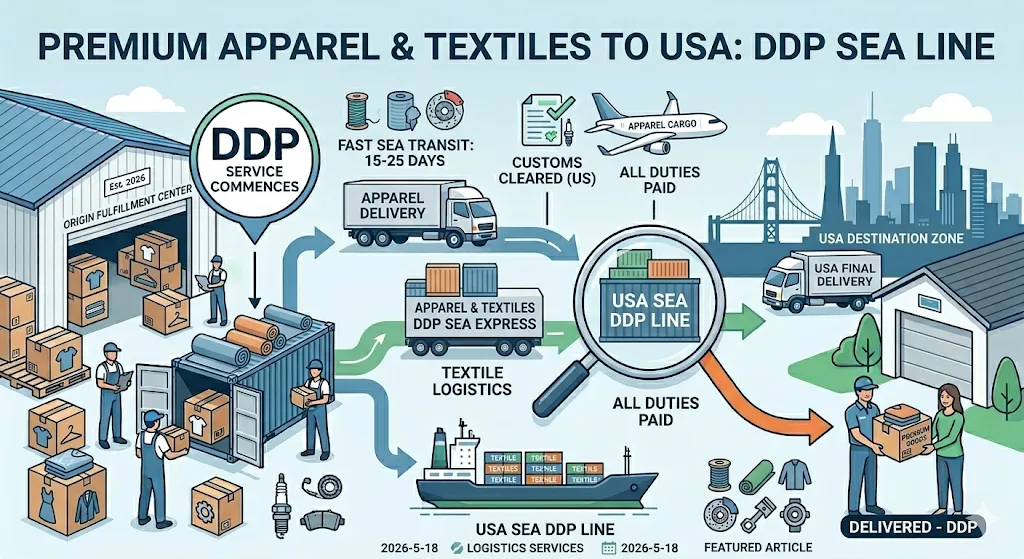 服装纺织品发美国DDP海运专线