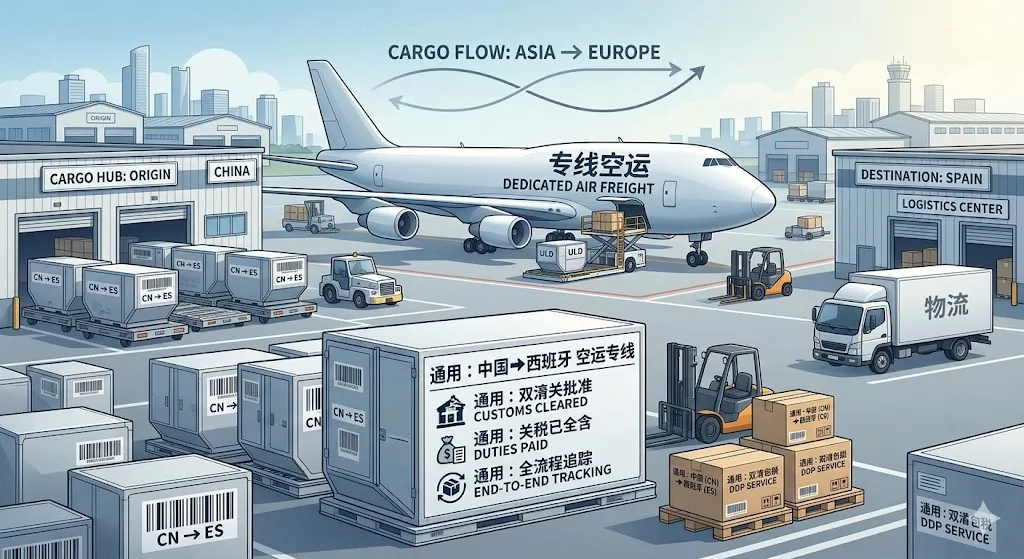 中国到西班牙空运专线双清包税