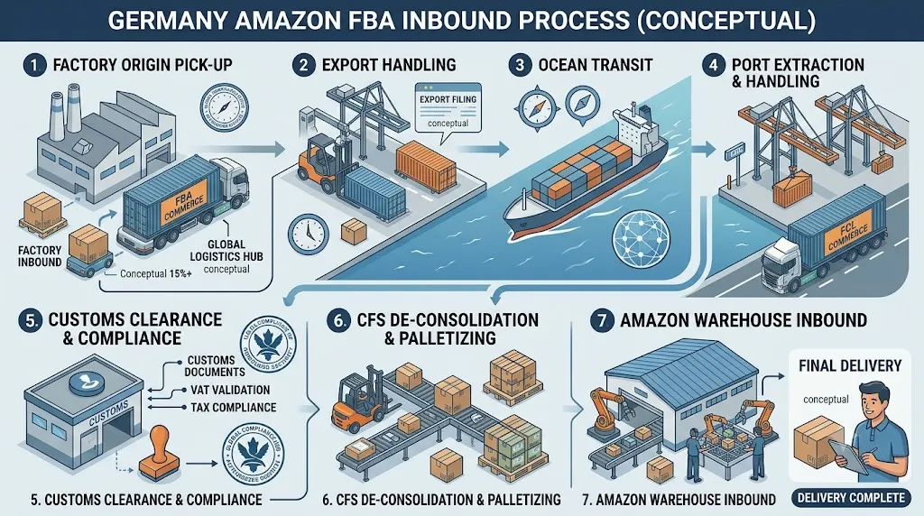 德国Amazon FBA头程运输2026清关VAT入仓流程详细解析