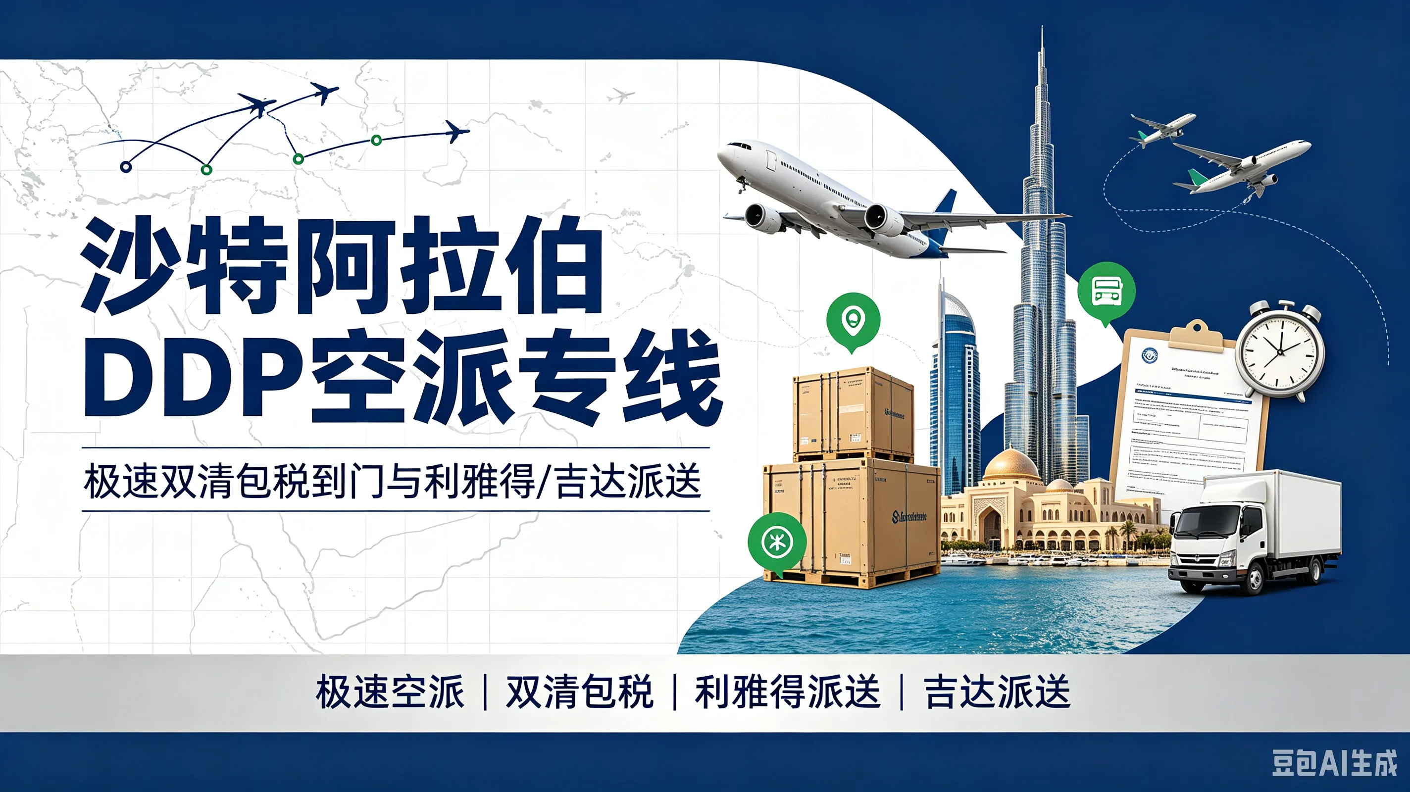 沙特阿拉伯DDP空派专线：极速双清包税到门与利雅得/吉达派送