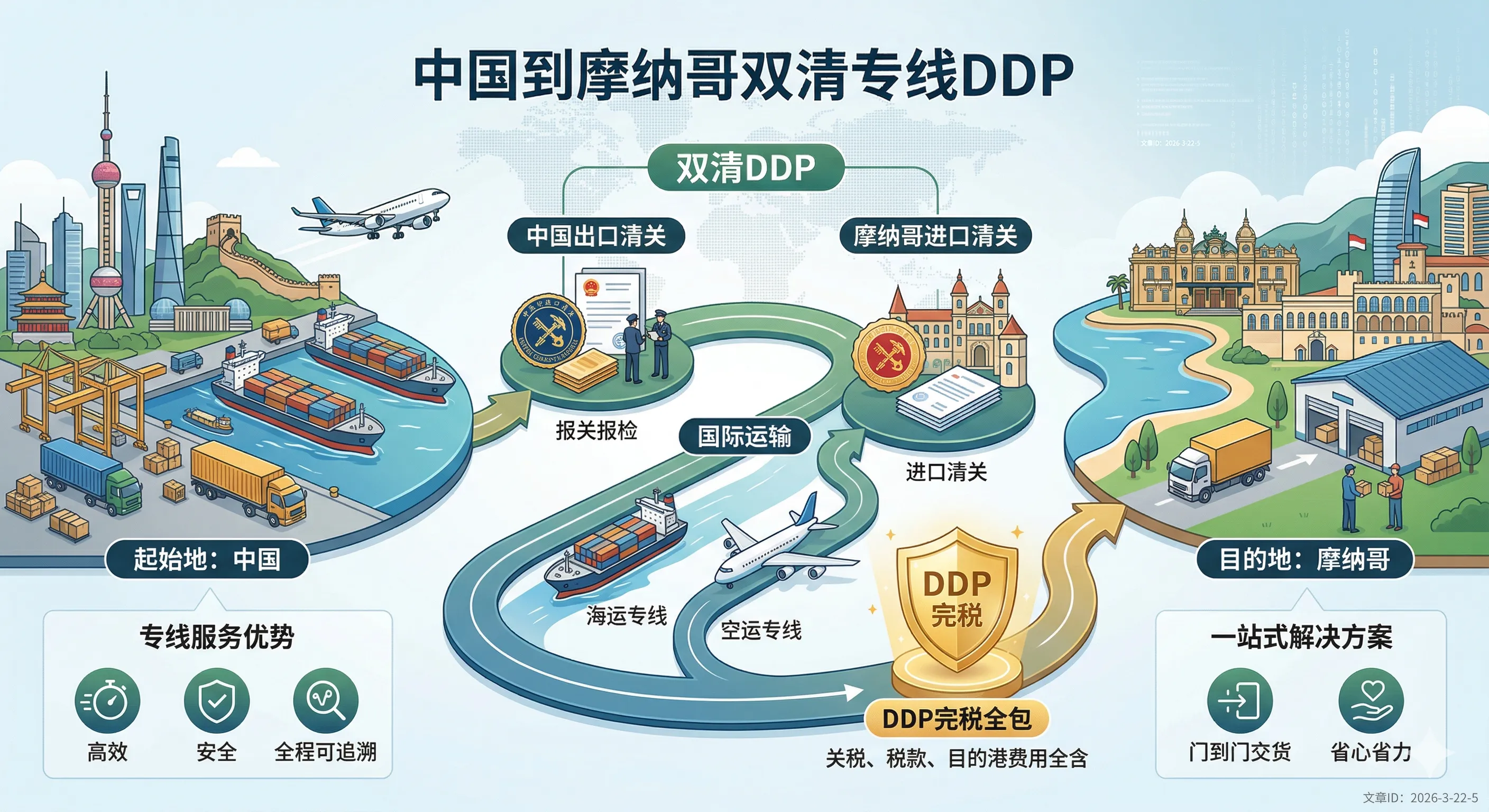 中国到摩纳哥双清专线DDP
