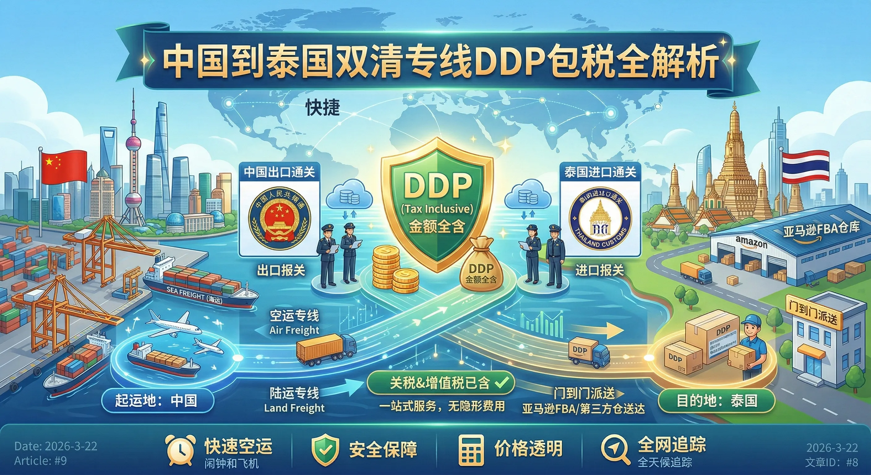 中国到泰国双清专线DDP包税