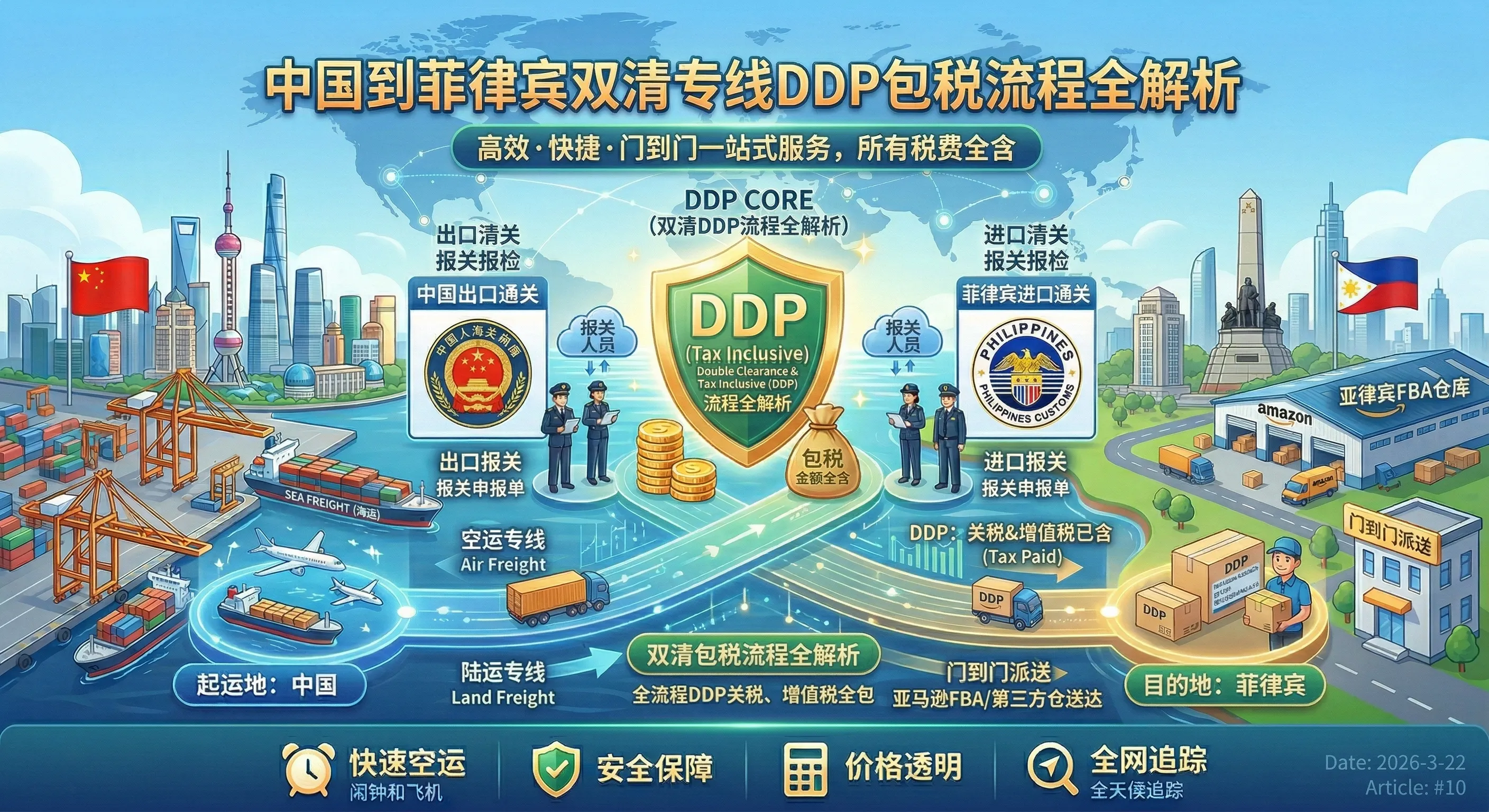 中国到菲律宾双清专线DDP包税