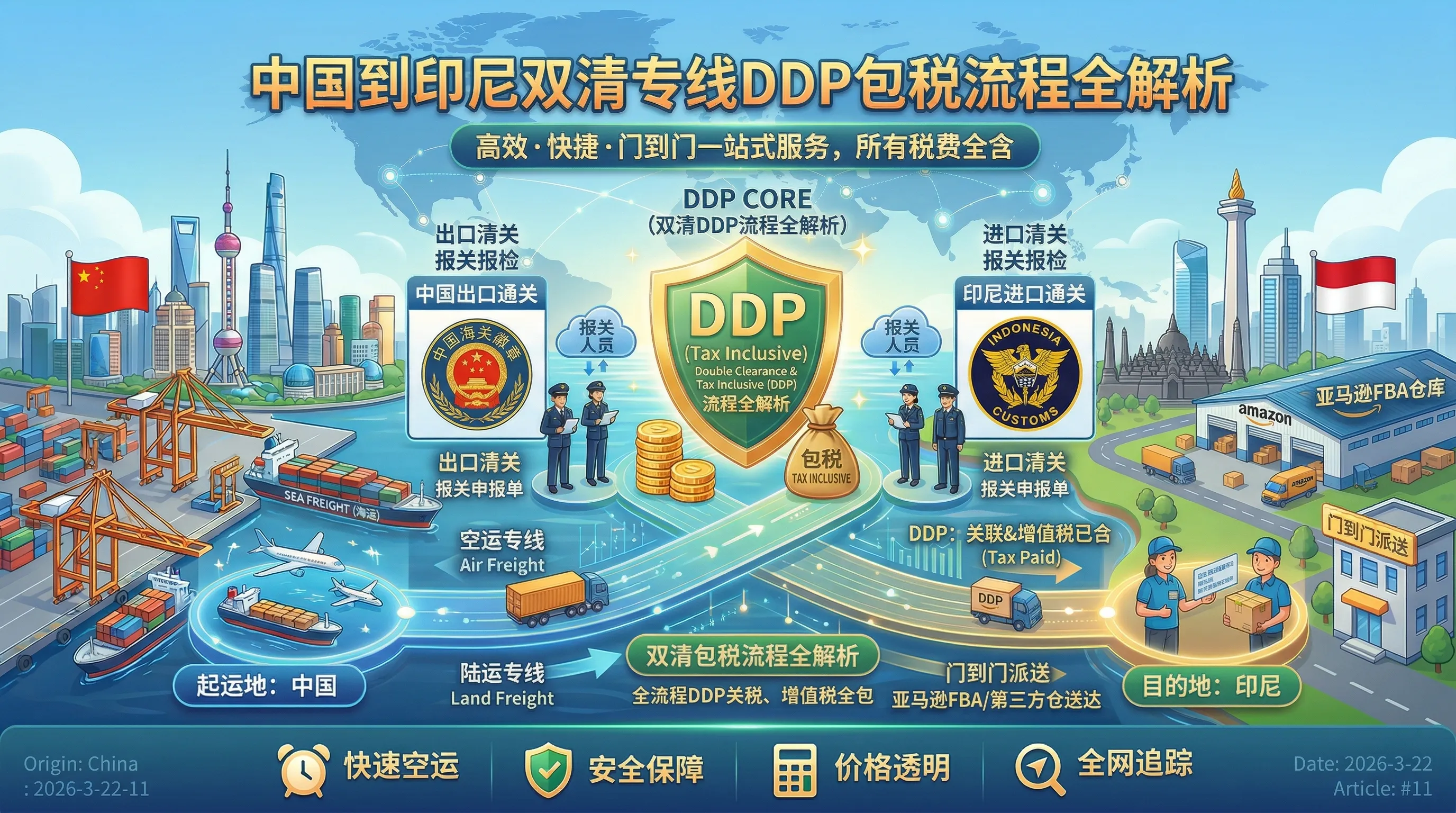 中国到印尼双清专线DDP包税